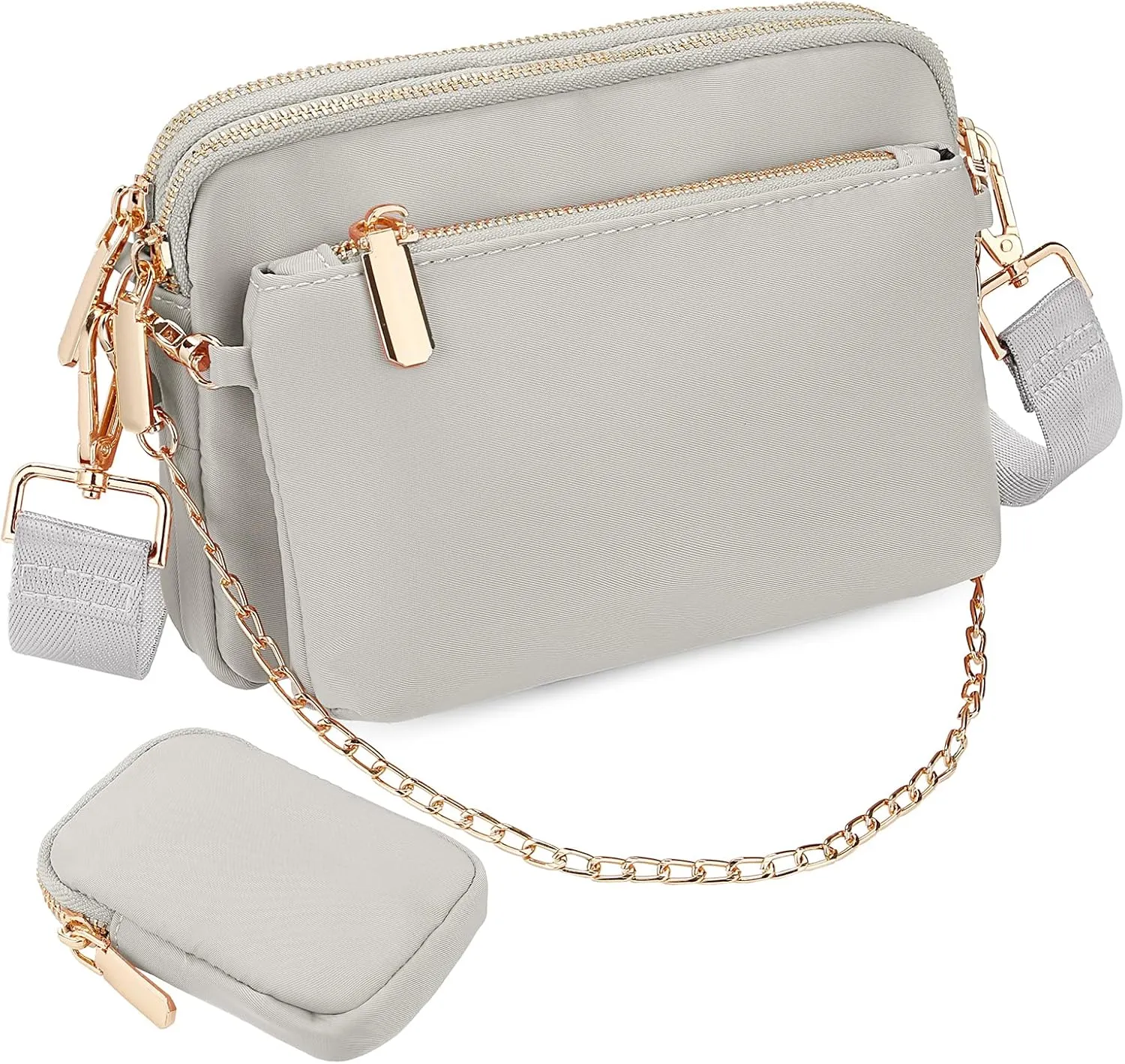 Uromee Crossbody Bags for Women Fashion Shoulder Purse Fanny Pack Travel Hiking Detachable Pouch Adjustable Strap