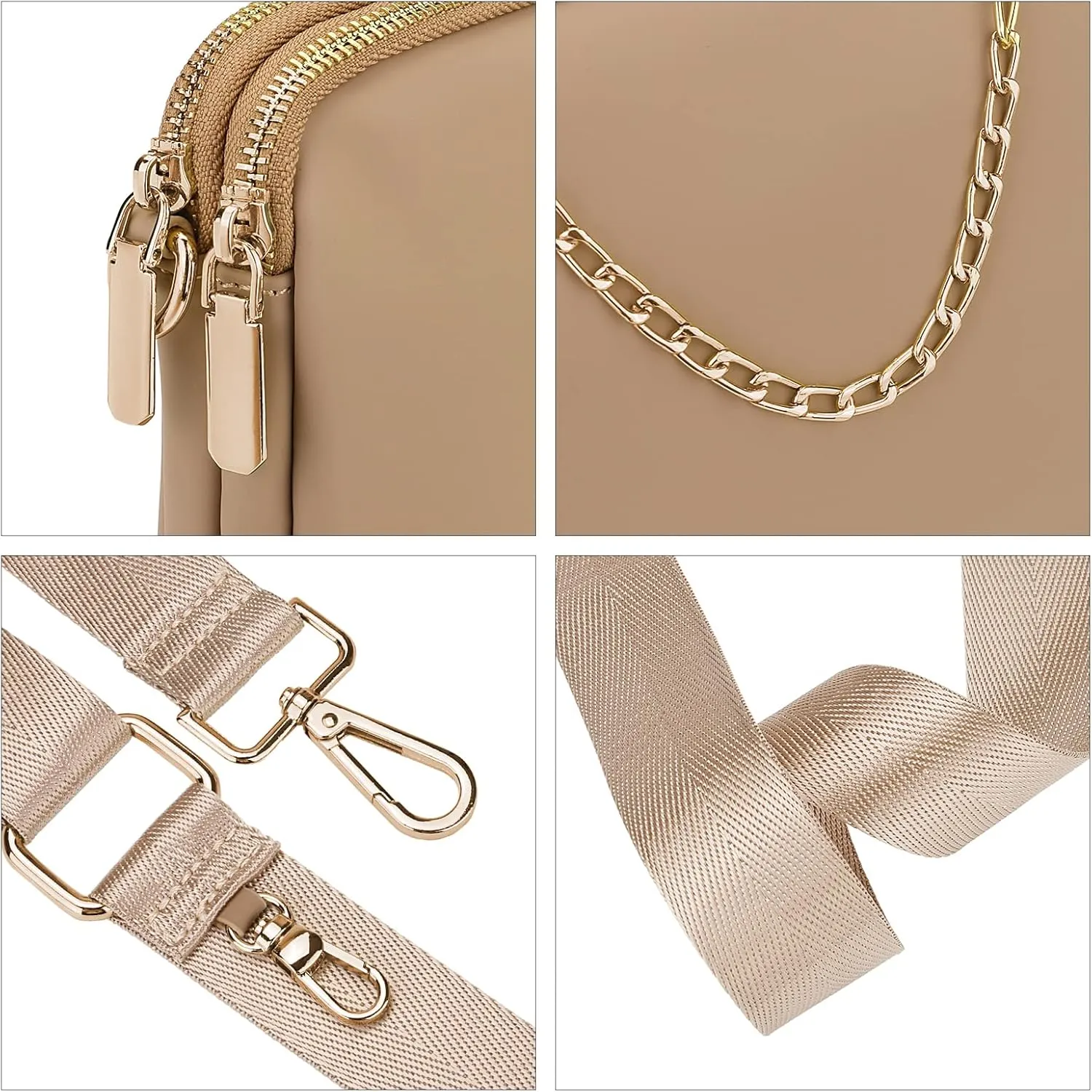 Uromee Crossbody Bags for Women Fashion Shoulder Purse Fanny Pack Travel Hiking Detachable Pouch Adjustable Strap