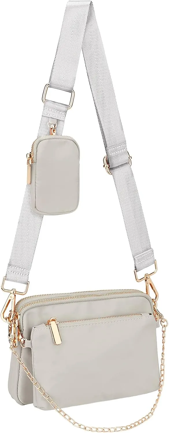 Uromee Crossbody Bags for Women Fashion Shoulder Purse Fanny Pack Travel Hiking Detachable Pouch Adjustable Strap
