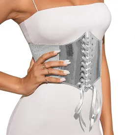 VASTLUCKY Womens Elastic Waist Belts Lace-up Cincher Waspie Corset Lace Fashion Waistband for Long Shirt Dress Belt