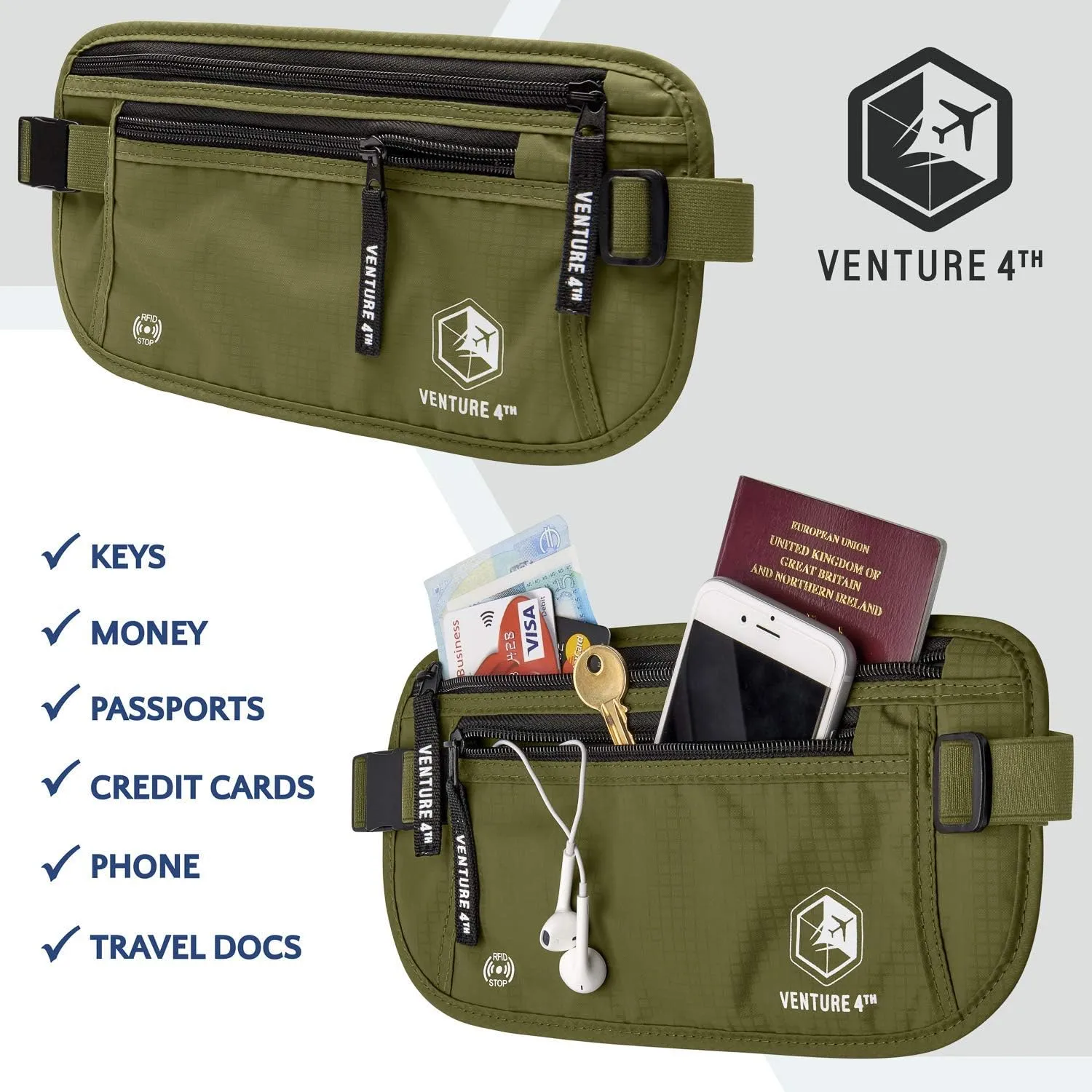 VENTURE 4TH Money Belt - Green