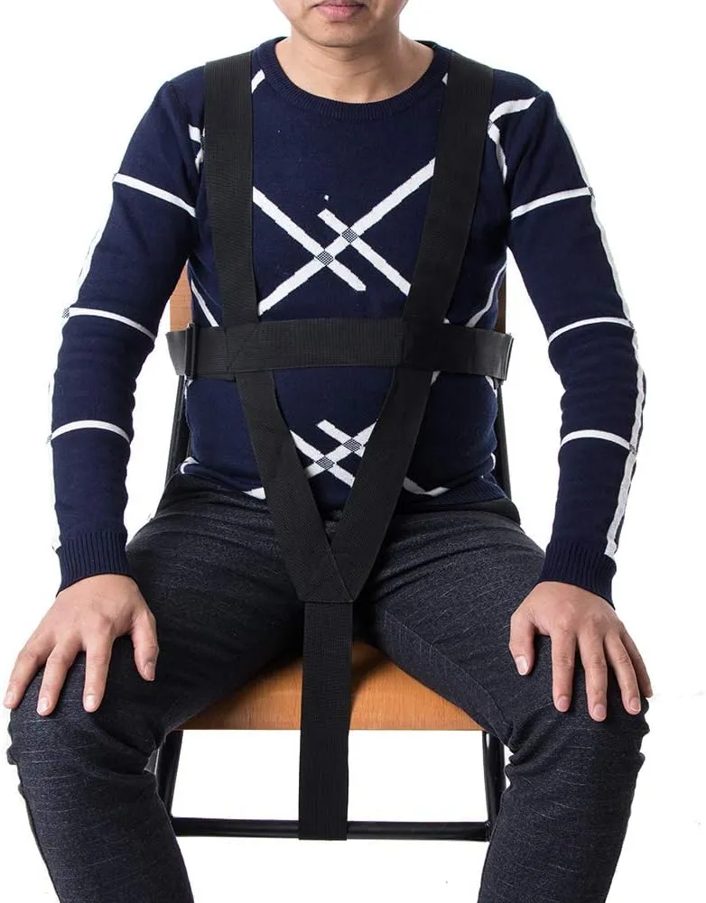 Wheelchair Seat Belt, Adult Wheelchair Harness Restraint, Safety Belt for Elderly, Adjustable Wheelchair Safety Harness, Heavy Duty Medical Restraints Chest Harness, Patients Non-Slip Wheelchair Strap