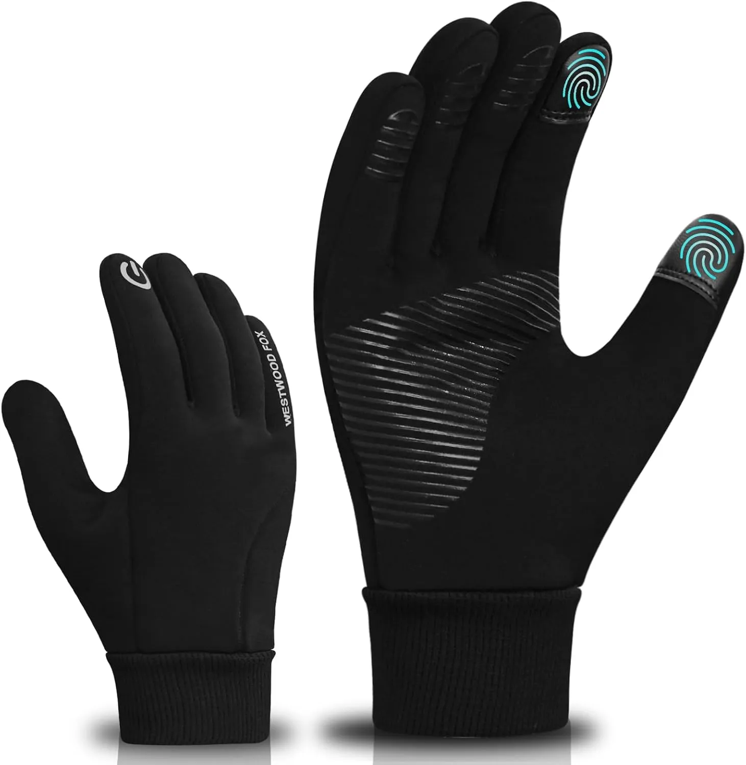 Winter Cycling Gloves Touchscreen Gloves Windproof Men Women Thermal Non-Slip Running Gloves Warm Fleece Lining for Hiking Driving Climbing Riding Skiing
