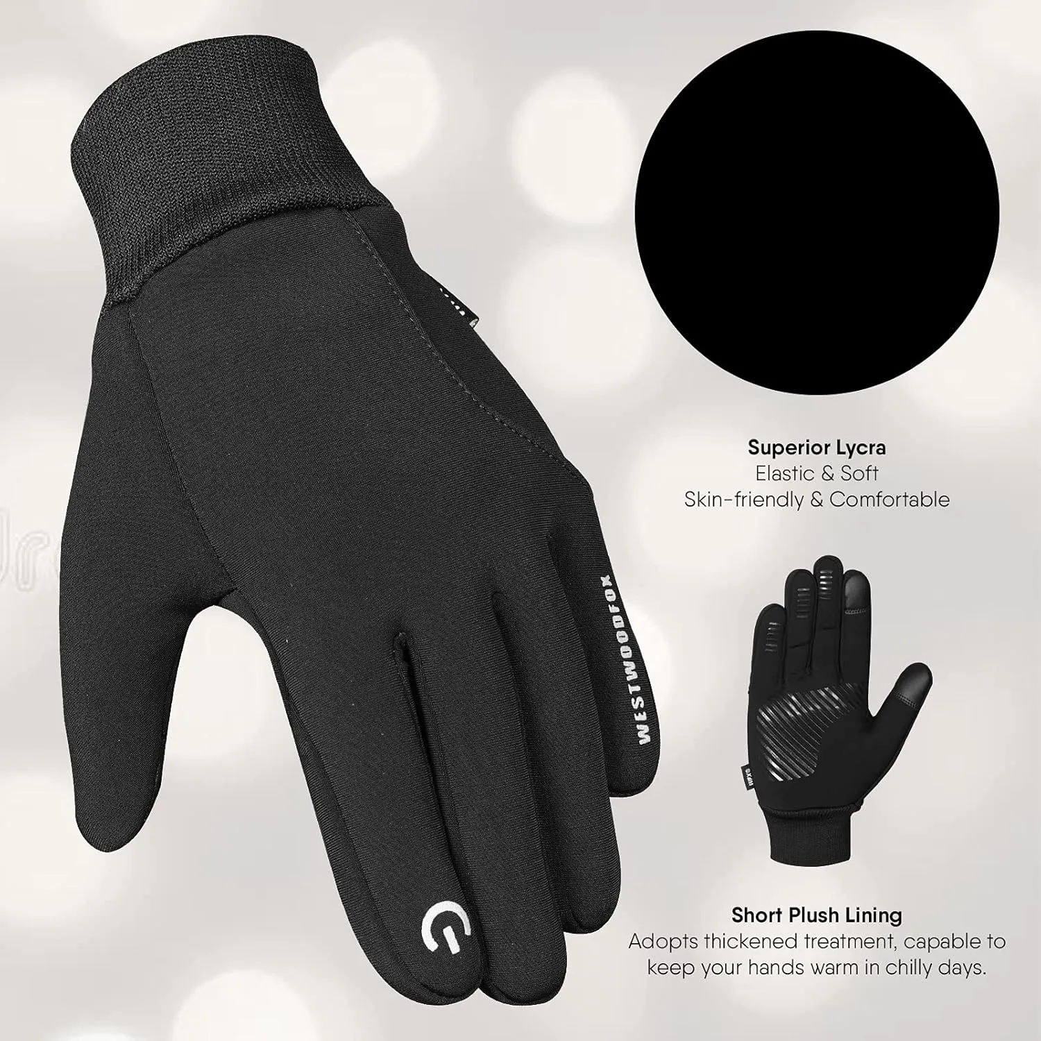 Winter Cycling Gloves Touchscreen Gloves Windproof Men Women Thermal Non-Slip Running Gloves Warm Fleece Lining for Hiking Driving Climbing Riding Skiing