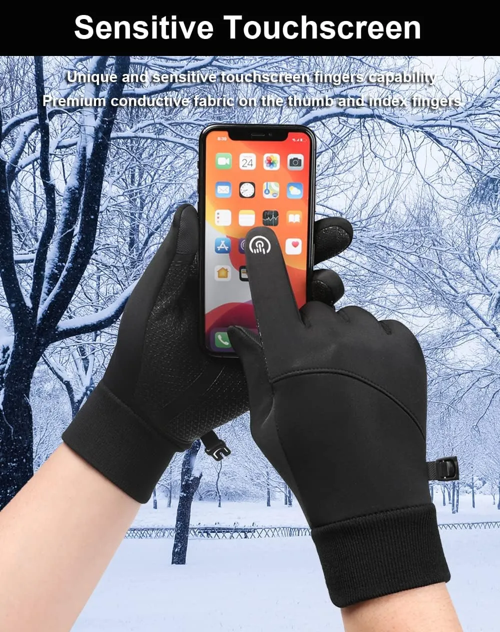 Winter Gloves for Men & Women - Touch Screen, Warm & Waterproof, Running, Cycling & Driving Gloves