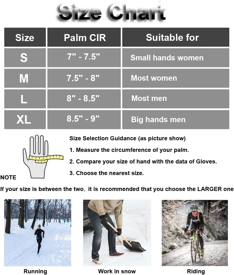 Winter Gloves for Men & Women - Touch Screen, Warm & Waterproof, Running, Cycling & Driving Gloves