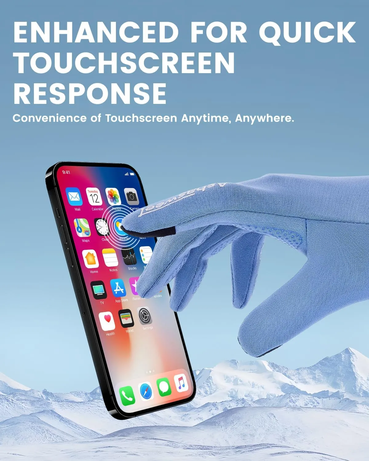Winter Gloves for Men Women, Touch Screen Glove with Anti-Slip Grip, Thermal Warm Windproof Material & Touchscreen Finger Breathable Comfort, Cold Weather Touchscreen Gloves for Phone Text