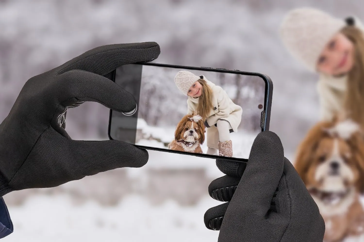 Winter Waterproof Gloves for Women: Water Proof Touch Screen Gloves for Men Running Hiking, Cold Weather Touchscreen Gloves for Phone Texting, Warm Snow Water Resistant Thermal Gloves Black