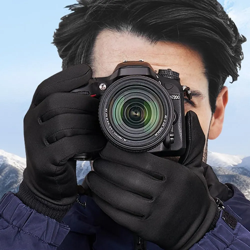 Winter Waterproof Gloves for Women: Water Proof Touch Screen Gloves for Men Running Hiking, Cold Weather Touchscreen Gloves for Phone Texting, Warm Snow Water Resistant Thermal Gloves Black