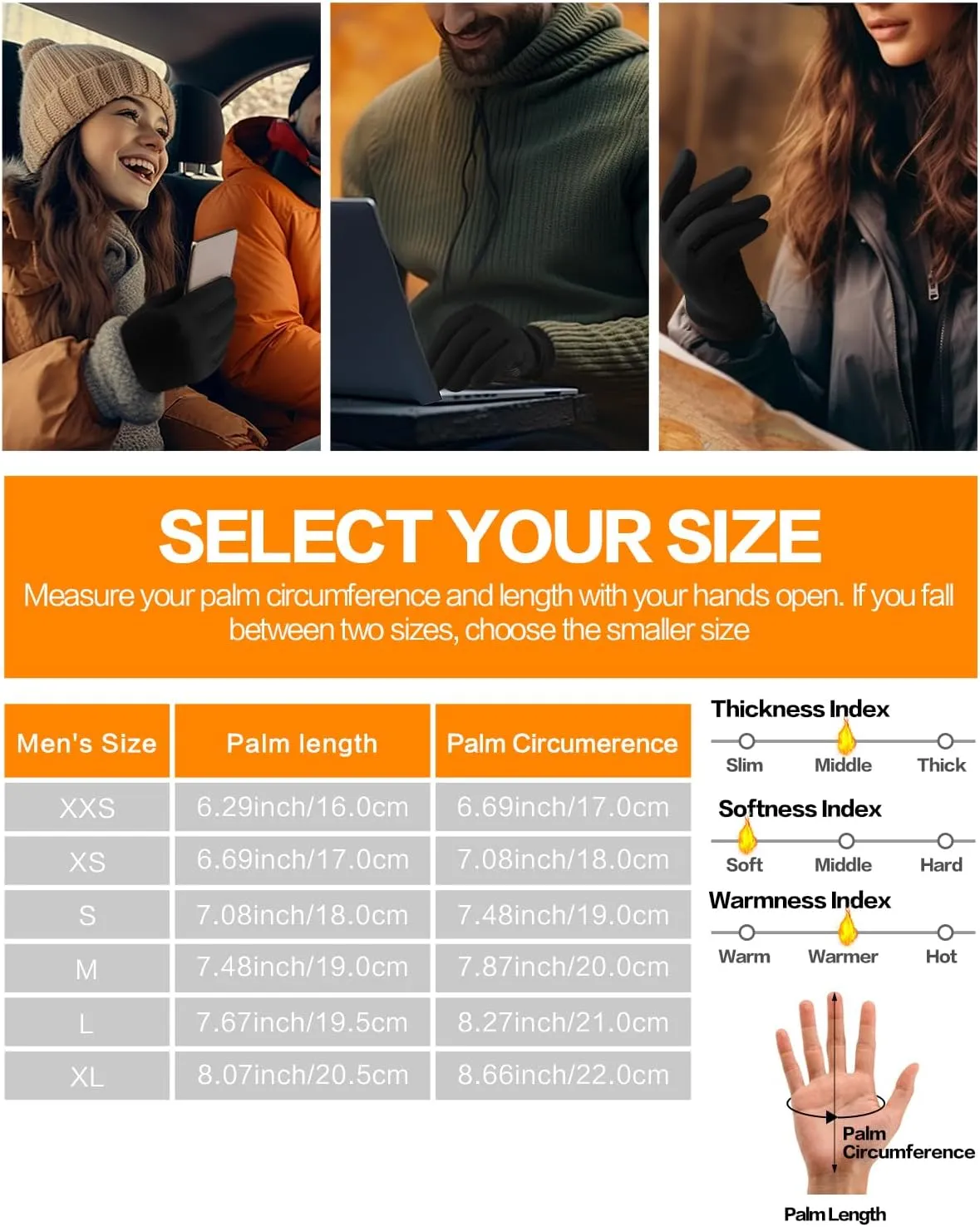 Winter Waterproof Gloves for Women: Water Proof Touch Screen Gloves for Men Running Hiking, Cold Weather Touchscreen Gloves for Phone Texting, Warm Snow Water Resistant Thermal Gloves Black