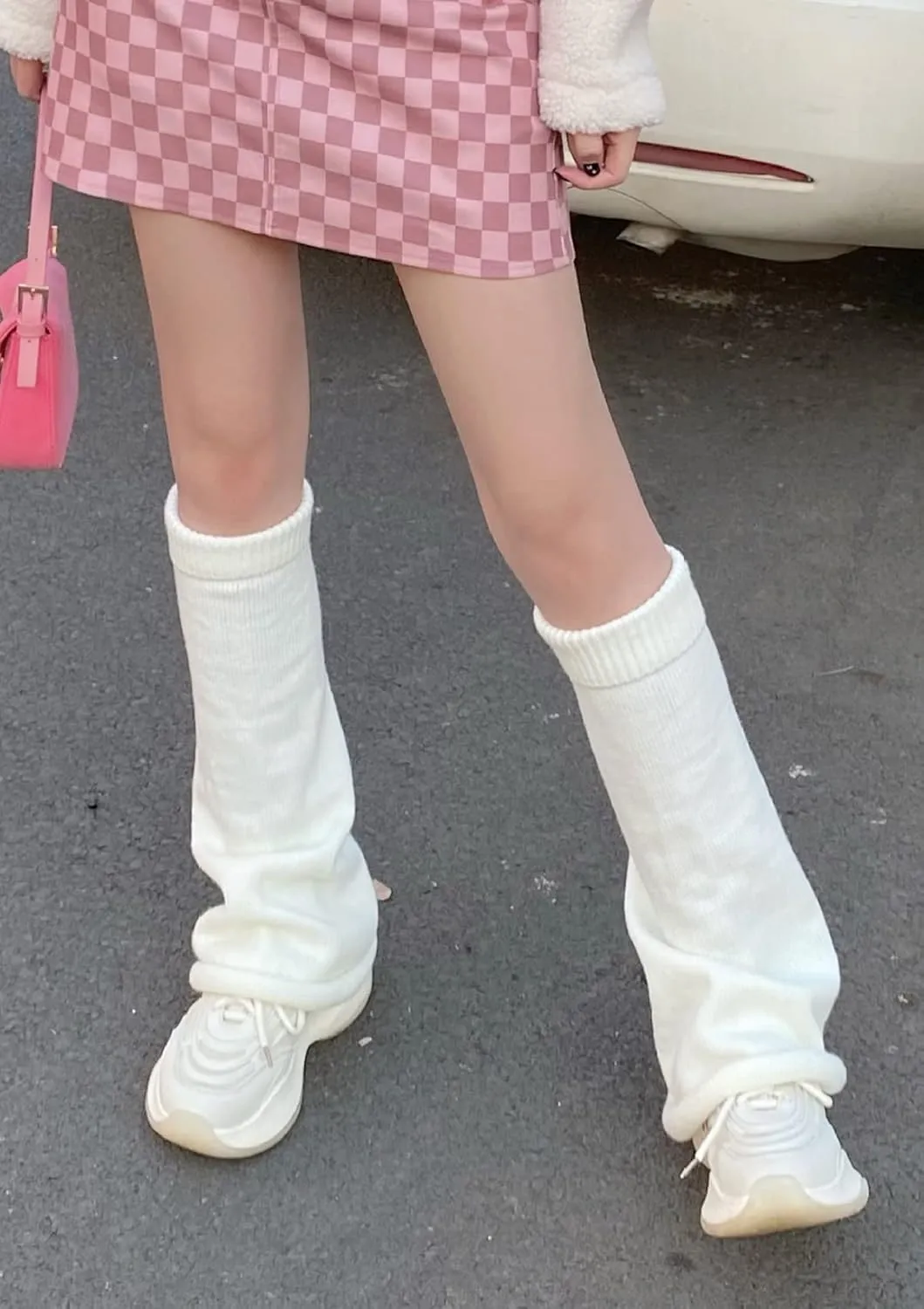 WODECASA Girls Kawaii Leg Warmers Knitted Flared Leg Sleeves Goth Crochet Baggy Cuff Ankle Heap Socks