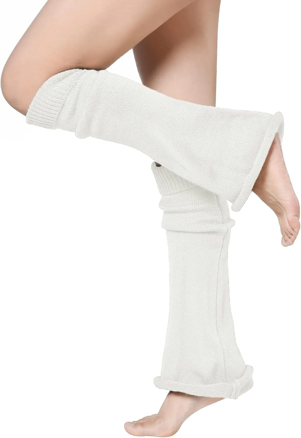 WODECASA Girls Kawaii Leg Warmers Knitted Flared Leg Sleeves Goth Crochet Baggy Cuff Ankle Heap Socks