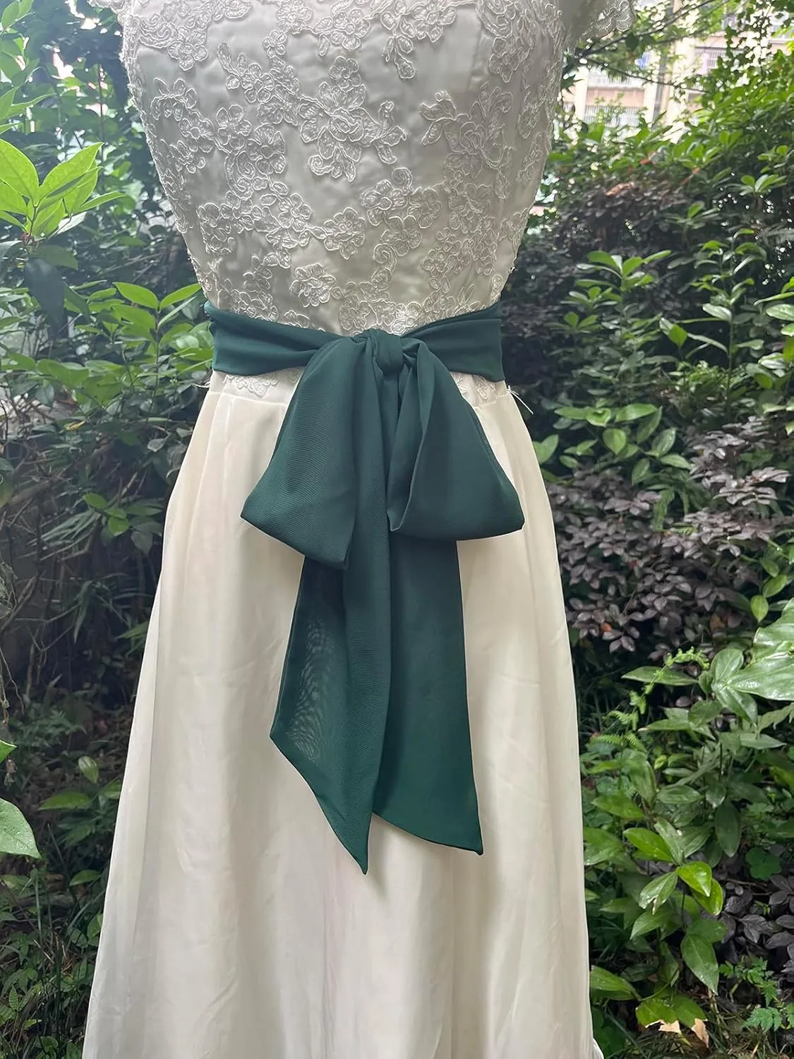 Women Chiffon Sash Corset Belt Waist Bow Tie belt 3.74" Wide for Bridal Wedding Special Occasion Dress