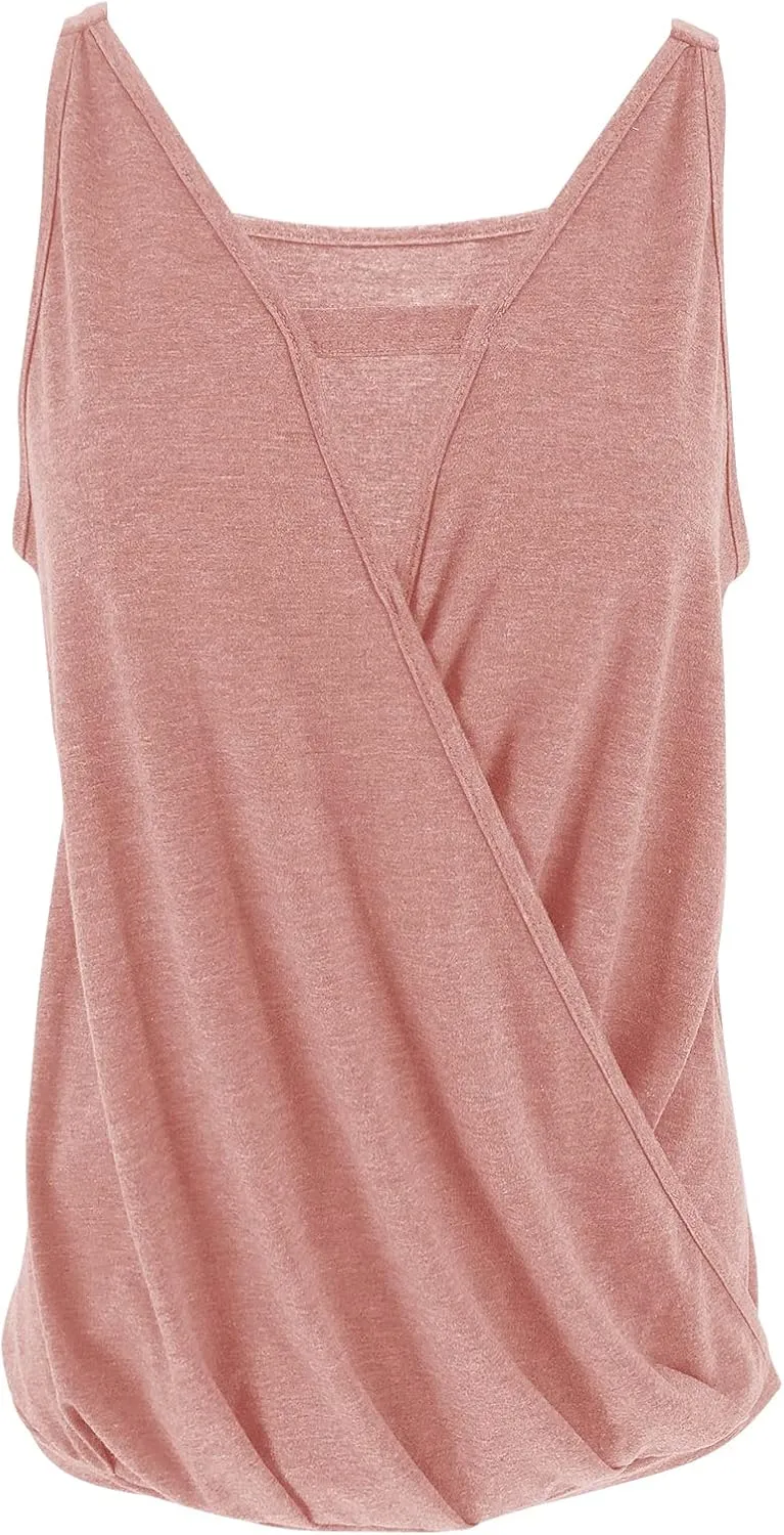 Women's Choker V-Neck Wrap Tank Tops