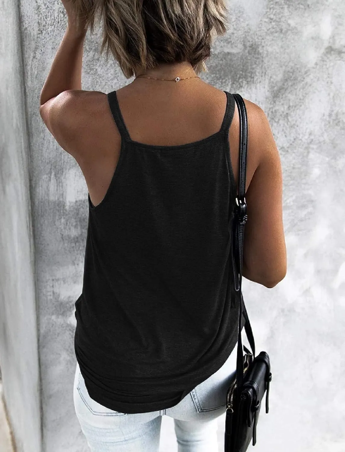 Women's Choker V-Neck Wrap Tank Tops