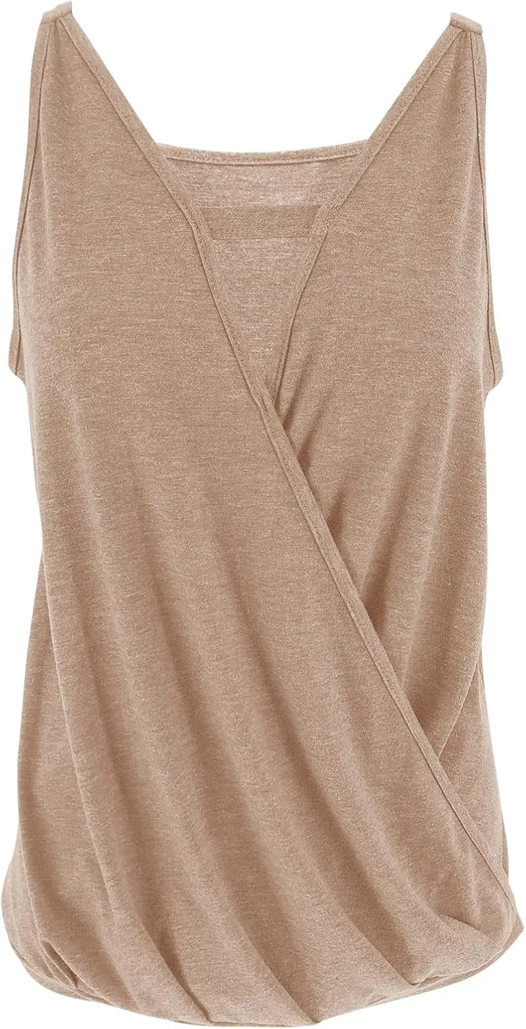 Women's Choker V-Neck Wrap Tank Tops