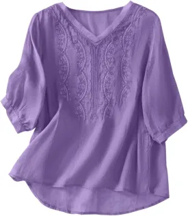 Womens Cotton Tops 2025 Dressy Casual Linen Blouse Vintage Loose Fit Work Shirts Graphic Tees Boho Trendy Clothes 2025