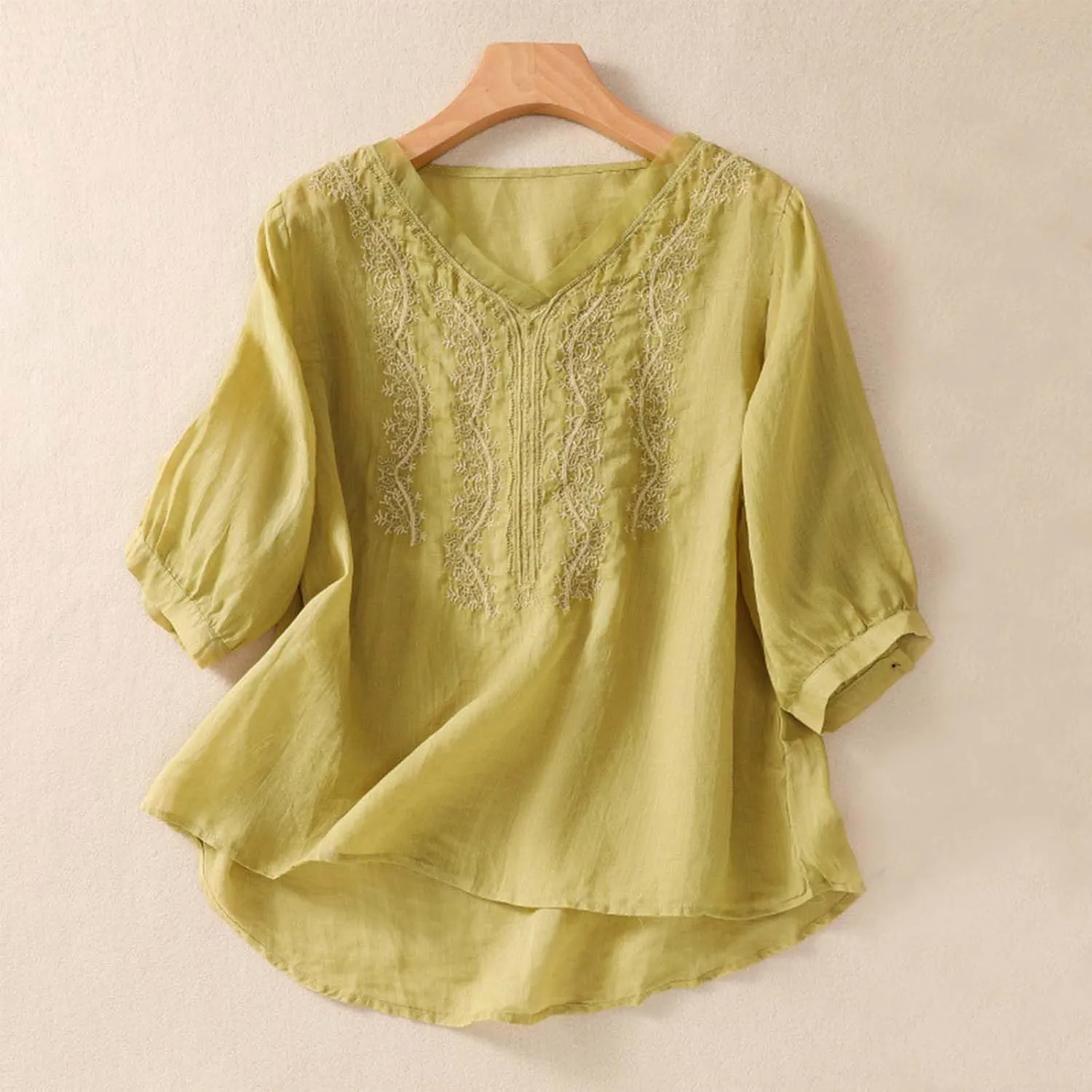Womens Cotton Tops 2025 Dressy Casual Linen Blouse Vintage Loose Fit Work Shirts Graphic Tees Boho Trendy Clothes 2025
