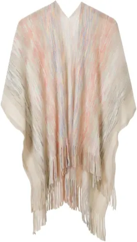 Women's Knit Shawl Wraps, Knitted Poncho Cape Open Front Cardigan Sweater with Tassel for Spring Fall Winter