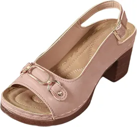 Women's Platform Sandals Comfortable Orthopedic Shoes Trendy Open Toe Shoes Adjustable Ankle Back Strap Summer Sandals with Arch Support Casual Dressy Wide Wedge Sandal for Work Dating Party