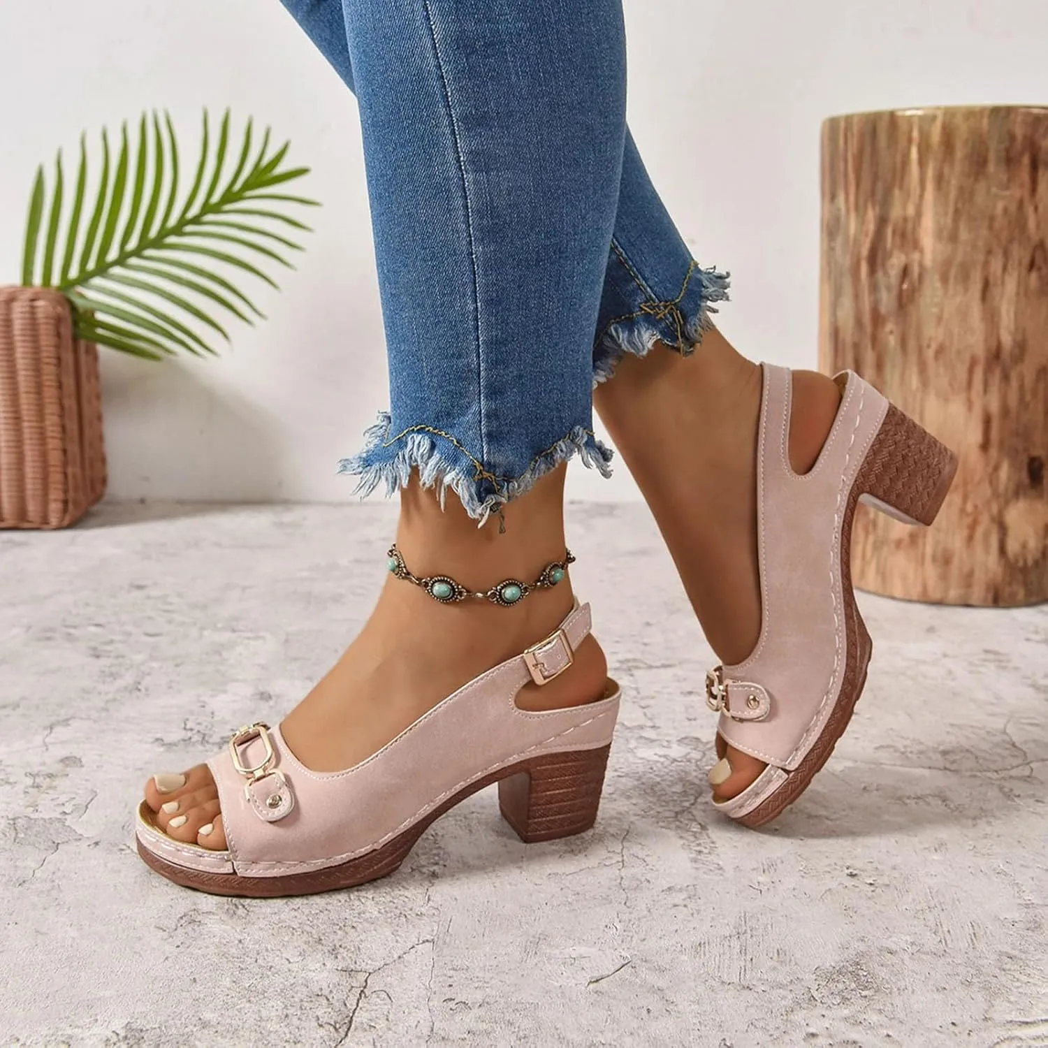 Women's Platform Sandals Comfortable Orthopedic Shoes Trendy Open Toe Shoes Adjustable Ankle Back Strap Summer Sandals with Arch Support Casual Dressy Wide Wedge Sandal for Work Dating Party