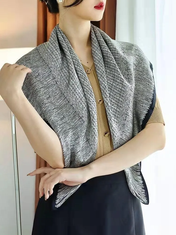 Women's Square Silk Like Head Scarf Large 35 inch Silk Feeling Hair Wrapping Satin Scarves for Sleeping Bandanas