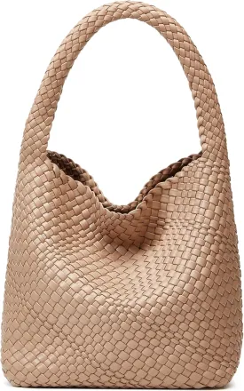 Woven Tote Bag for Women: Vegan Leather Shoulder Purse - Underarm Hobo Bag - Summer Beach Tote for Vacation