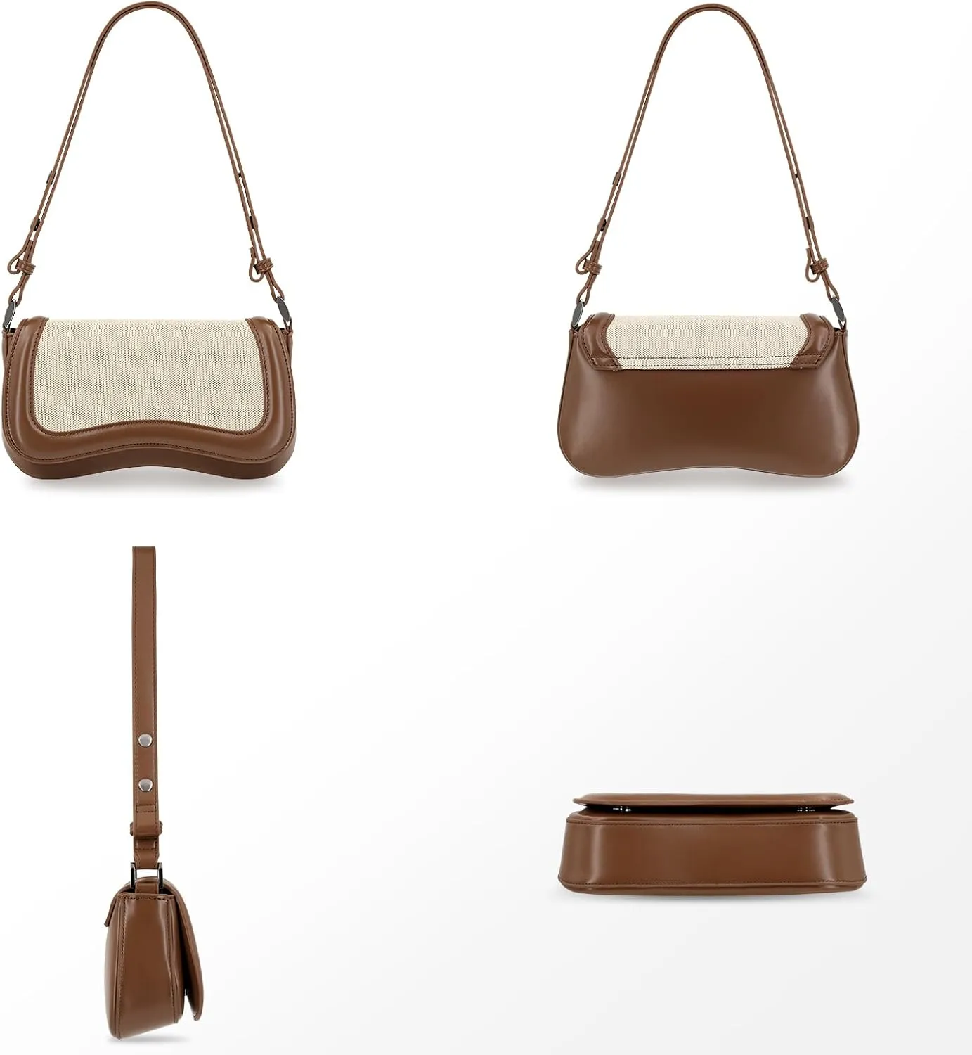 YDSIII Shoulder Bag, Women's Vintage Vegan Leather Shoulder Purse with Adjustable Strap