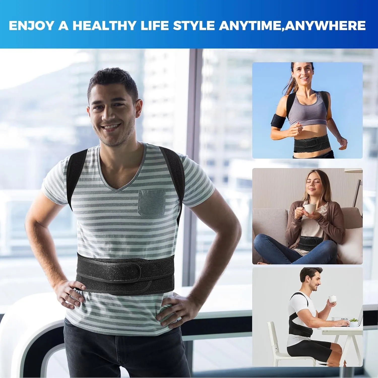 YOII Back Brace Posture Corrector for Men and Women, Fully Upper Back Support for Back,Neck,Shoulder,Lower Back Pain Relief