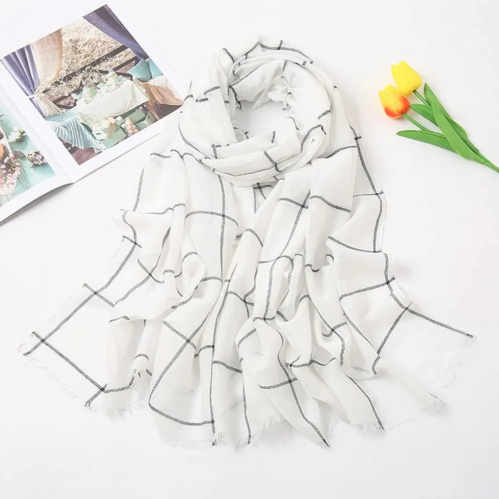YOUR SMILE Ladies/Women's Lightweight Floral Print/Solid Color mixture Shawl Scarf For Spring Summer season