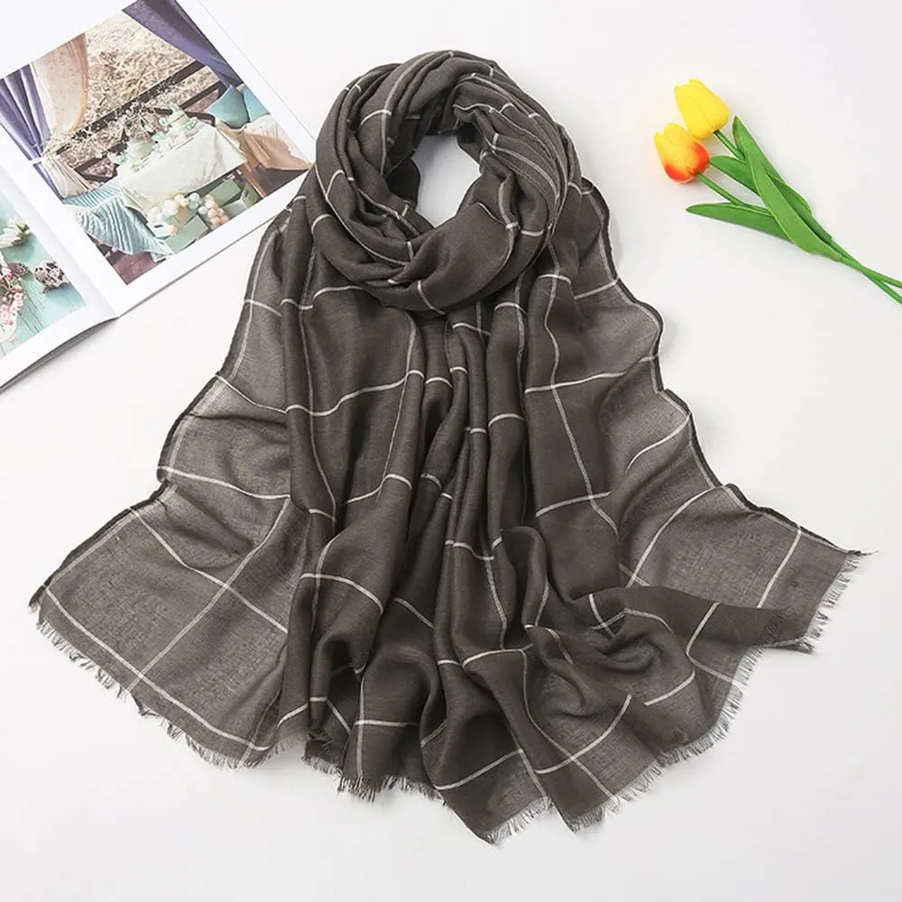 YOUR SMILE Ladies/Women's Lightweight Floral Print/Solid Color mixture Shawl Scarf For Spring Summer season