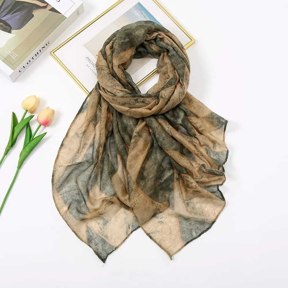 YOUR SMILE Ladies/Women's Lightweight Floral Print/Solid Color mixture Shawl Scarf For Spring Summer season