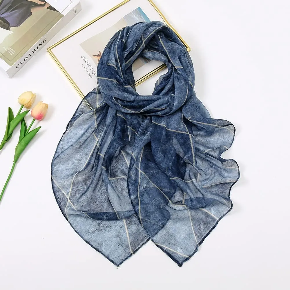 YOUR SMILE Ladies/Women's Lightweight Floral Print/Solid Color mixture Shawl Scarf For Spring Summer season