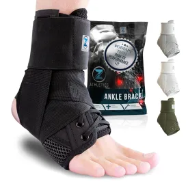 Zenith Ankle Brace, Lace Up Adjustable Support  for Running, Basketball, Injury Recovery, Sprain! Ankle Wrap for Men, Women, and Children