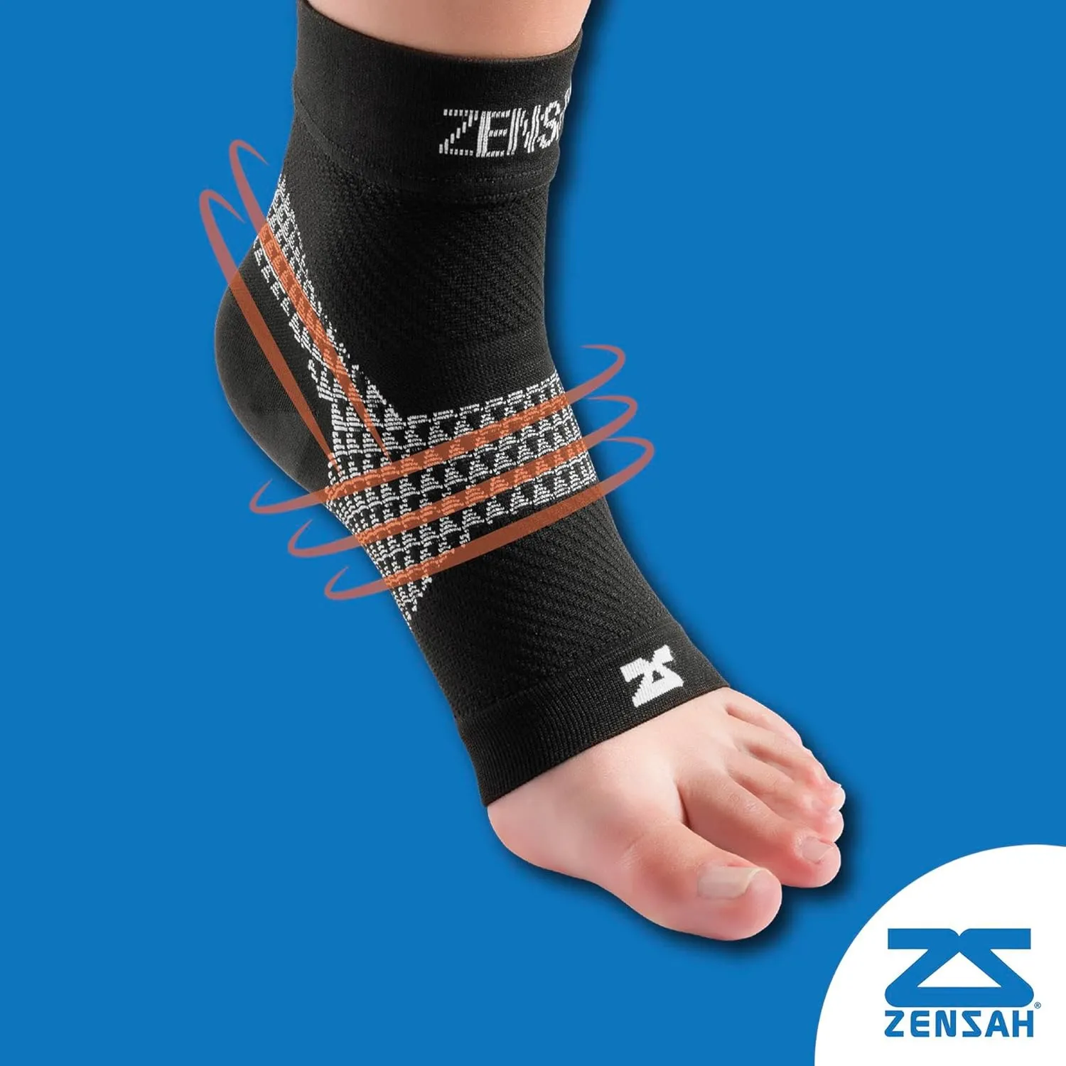 Zensah Plantar Fasciitis Sleeve - Relieve Heel Pain, Arch Support, Reduce Swelling - Compression Foot Sleeve, PF Sock